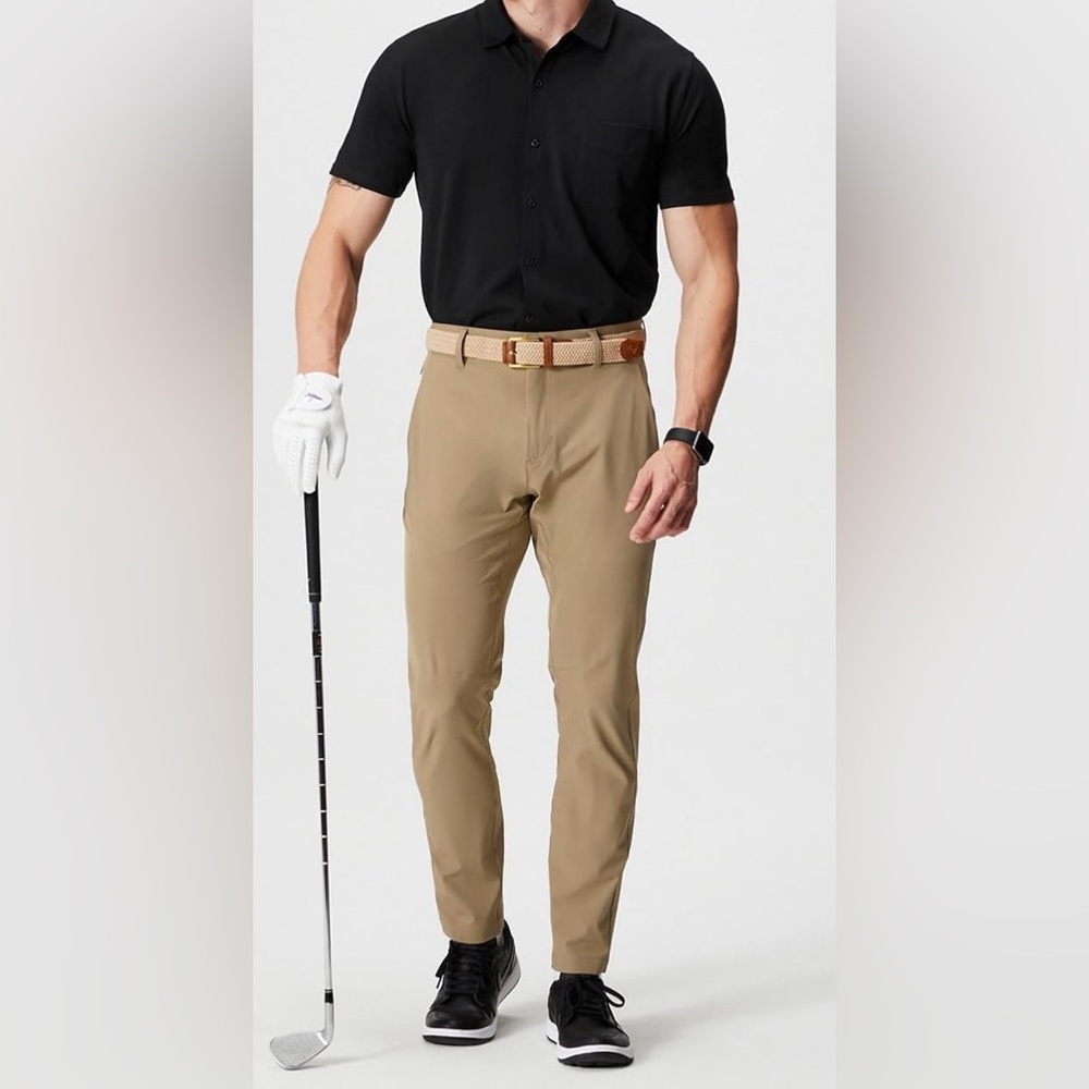 Fabletics Men's The Only Pant, External Pocket, Water-Repellent, 38/30 NWT tan - Picture 2 of 8